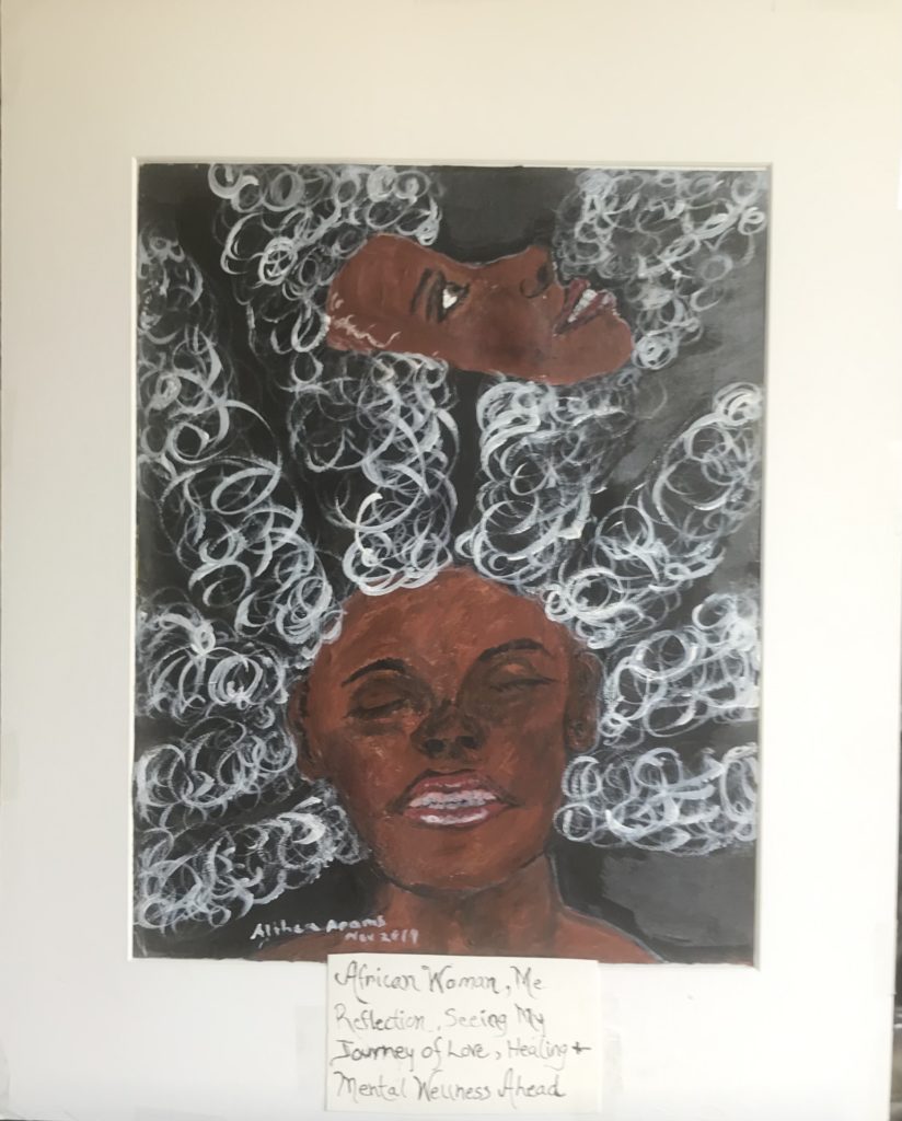African Woman - Reflection of Me, My Mental Wellness, 2019